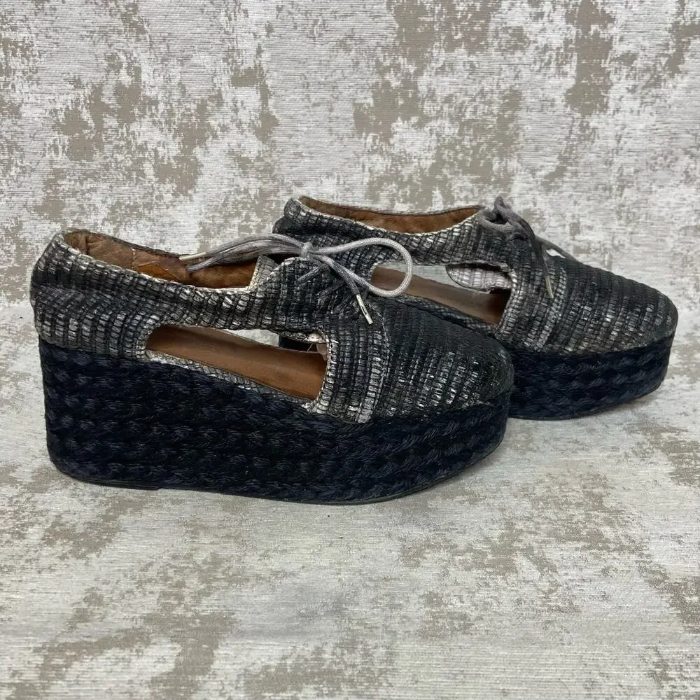Jeffrey Campbell Tahiti Last Platform Espadrille in Grey Heather